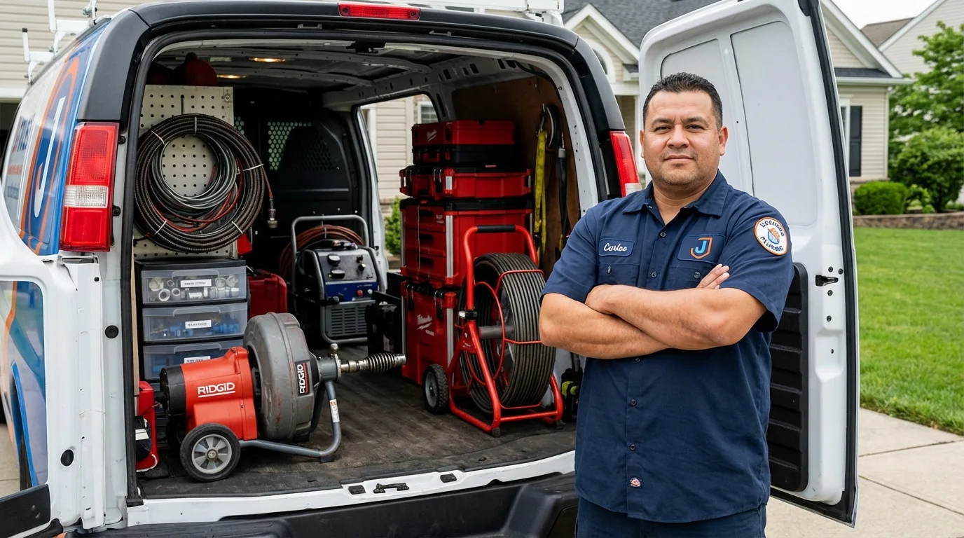 Professional drain cleaning equipment and Johns Plumbing LLC plumber in Venice