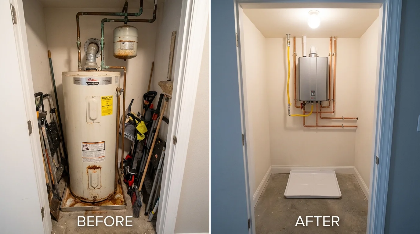 Tank water heater versus wall-mounted tankless unit comparison for Venice, CA homeowners